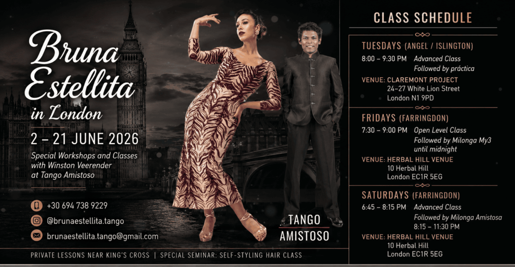 Bruna Estellita, Tango World Champion – Special London Residency (1–21 June)