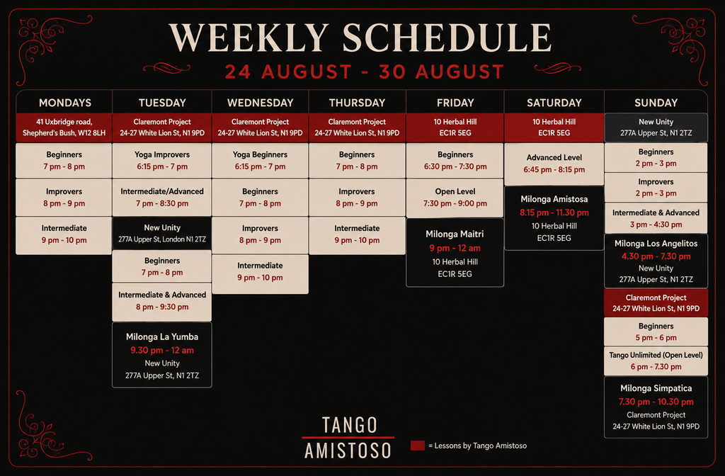 Milonga Maitrī and Weekend Milongas – 24 aug 2026